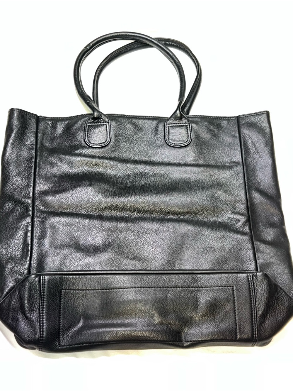 Barneys New York Black Leather Tote Gold Hardware